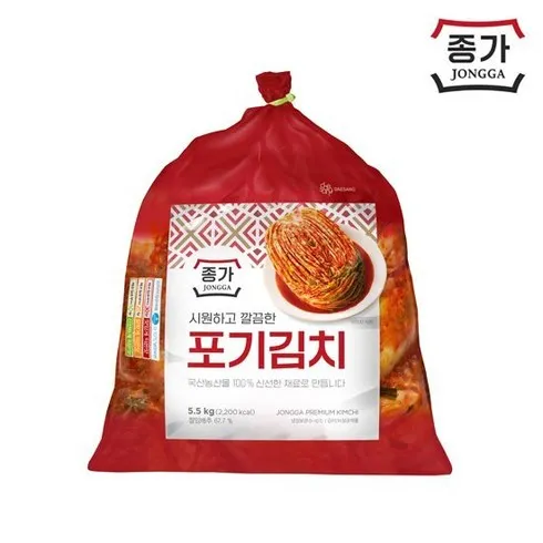 가장 인기있는  종가 중부식 포기김치 11kg (5.5kg X 2 사용자 리뷰 BEST5